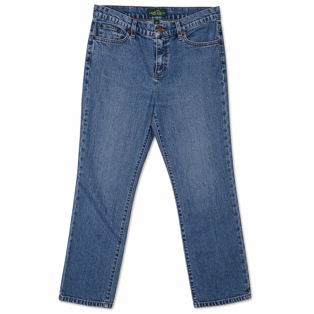 Lauren Ralph Lauren LRL Straight Leg Jeans Size 12 Medium Wash Classic Denim